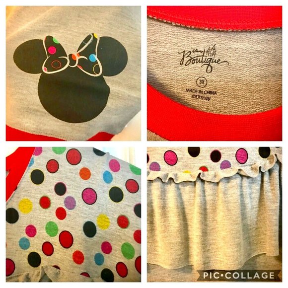 Disney Parks Boutique Minnie Mouse Shirt Dots Size 1X Disneyana Long Sleeve Tee - Picture 11 of 13